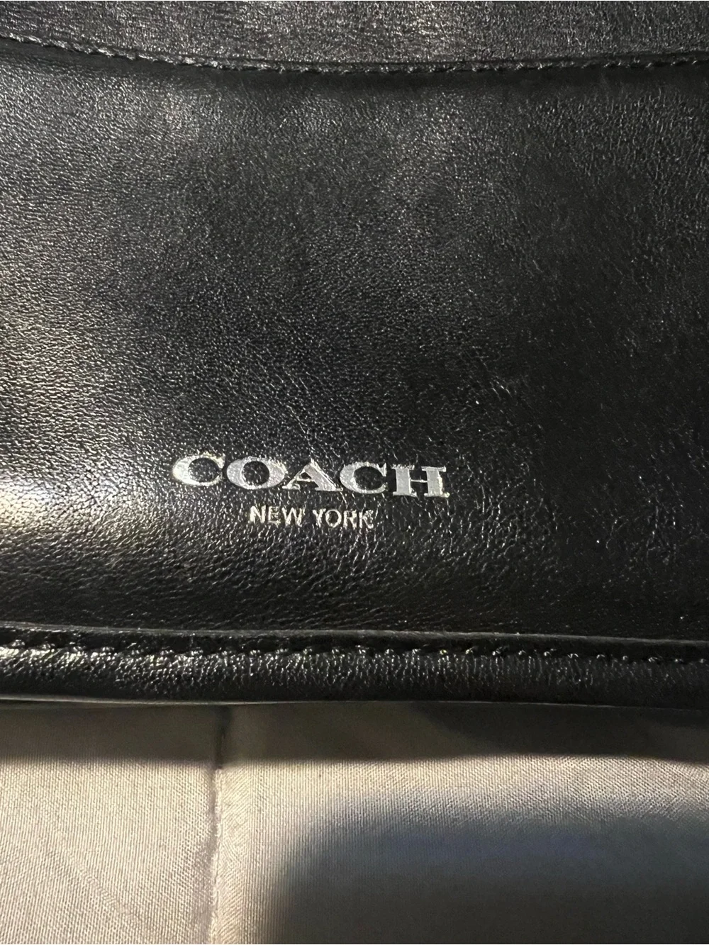 Coach Black Leather Crossbody with Tassel Charm